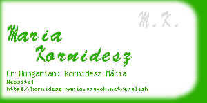 maria kornidesz business card